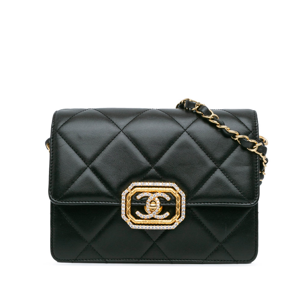 Pre-Loved Chanel Quilted Lambskin Octagonal Buckle Crossbody